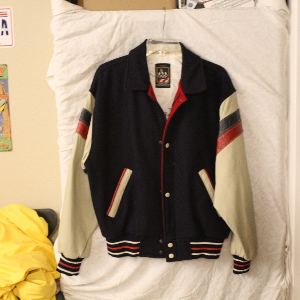 Vintage USA Olympic Varsity Leather Jacket